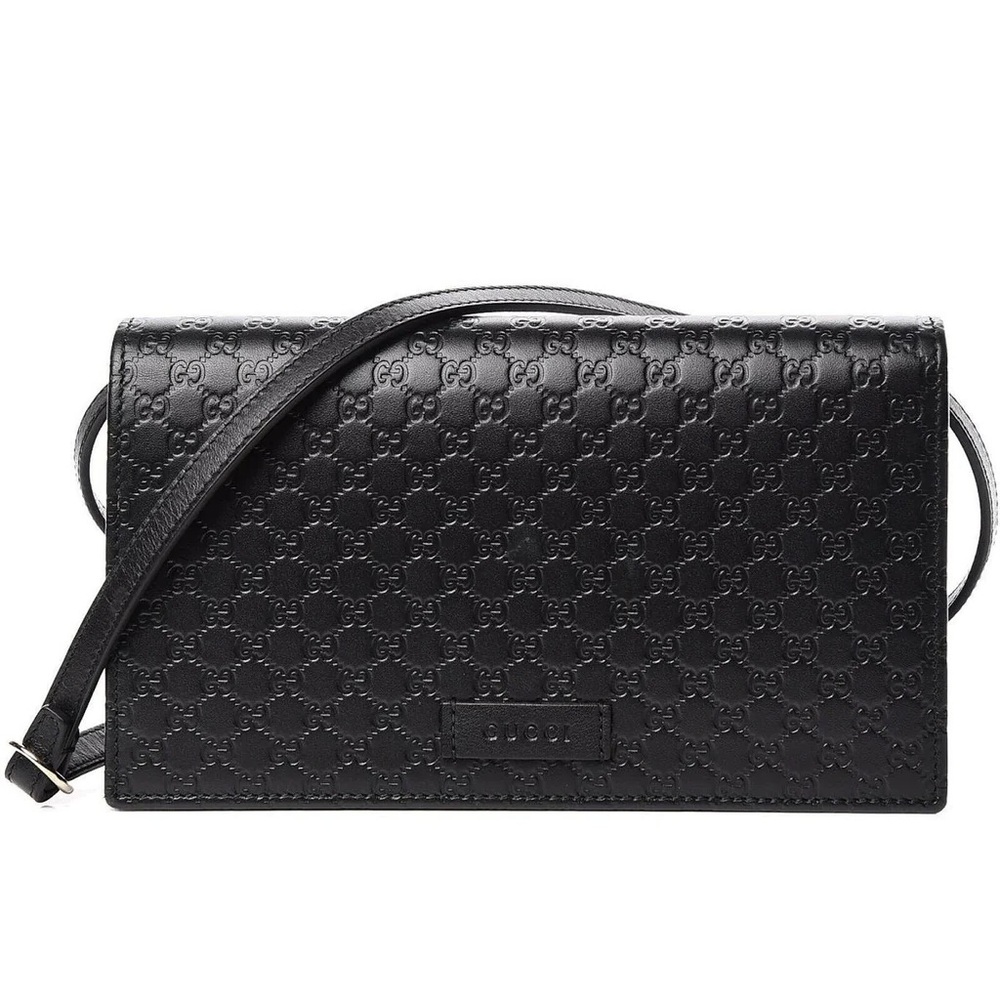 Gucci Microguccissma Black Wallet Crossbody